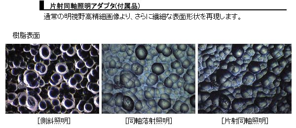 片射同軸照明アダプタ（附属品）